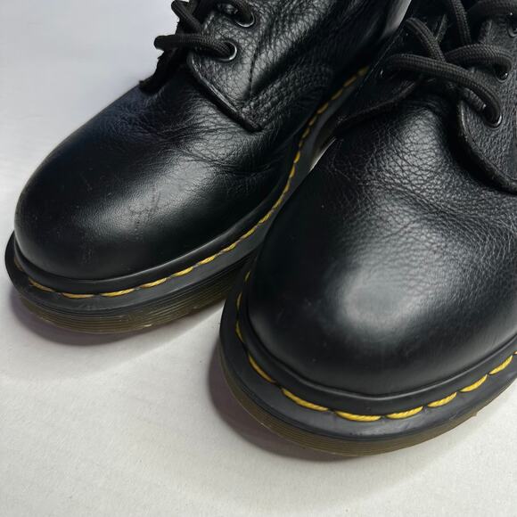 W7 Dr. Martens 1460 Combat Boots Black Leather 8-Eye Lace-Up Moto Grunge Punk - Picture 7 of 12